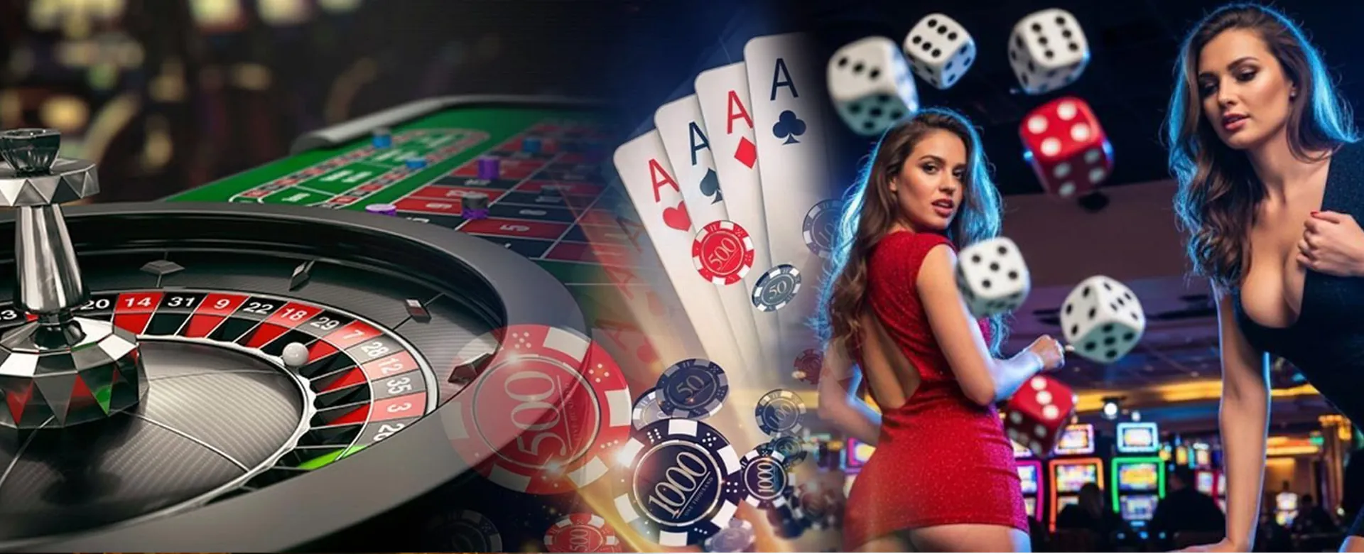 Background image of a vibrant online casino with login interface elements